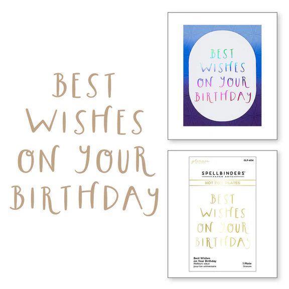 GLP-404 Best Wishes on your Birthday GLimmer Hot Foil Plate