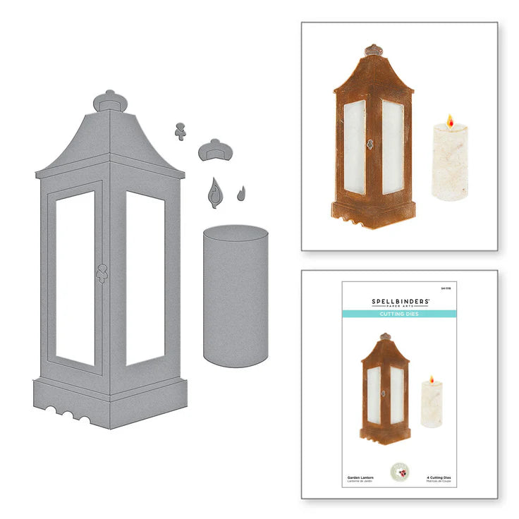 S4-1116 Garden lantern Etched Dies from Susan's Holiday Flora Collection