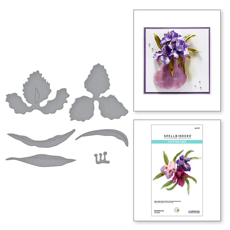 S4-1171 Bearded Iris Etched Dies from the Garden Favorites